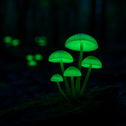 🍄 Le Mycène lumineux : le champignon qui brille dans le noir - Champitopia