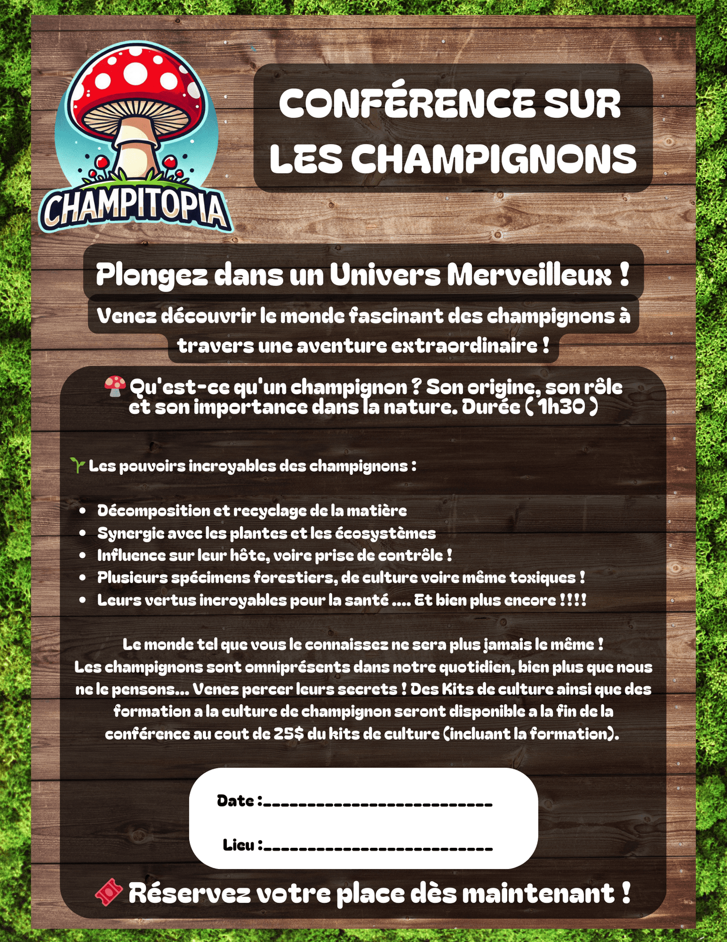 Conférences - Découverte (1h30) - Champitopia